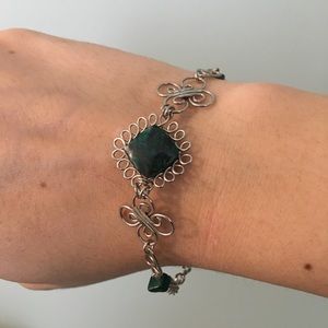 South American bracelet with green stone